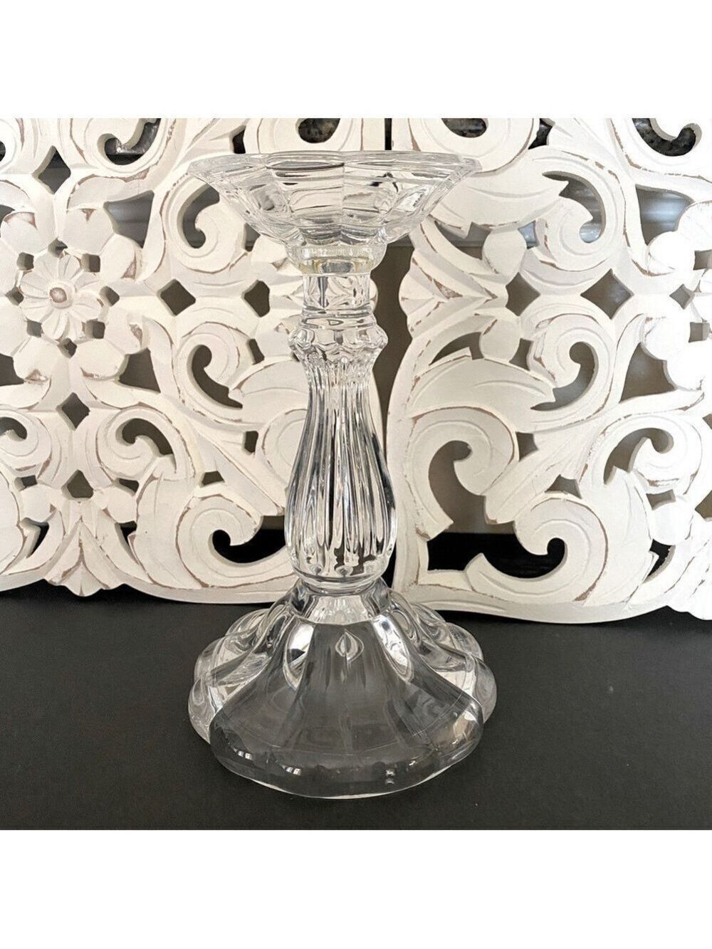 Royal Limited 24% Full Lead Crystal 10” Candlestick Holder From Czech Republic.